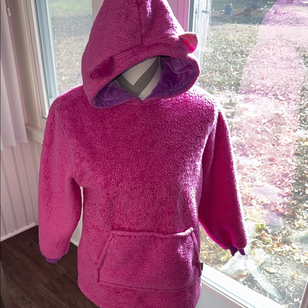 Vibrant Pink Kids Fleece Hoodie